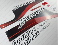 Mercury 90HP Optimax Saltwater Outboard Decal Kit RED